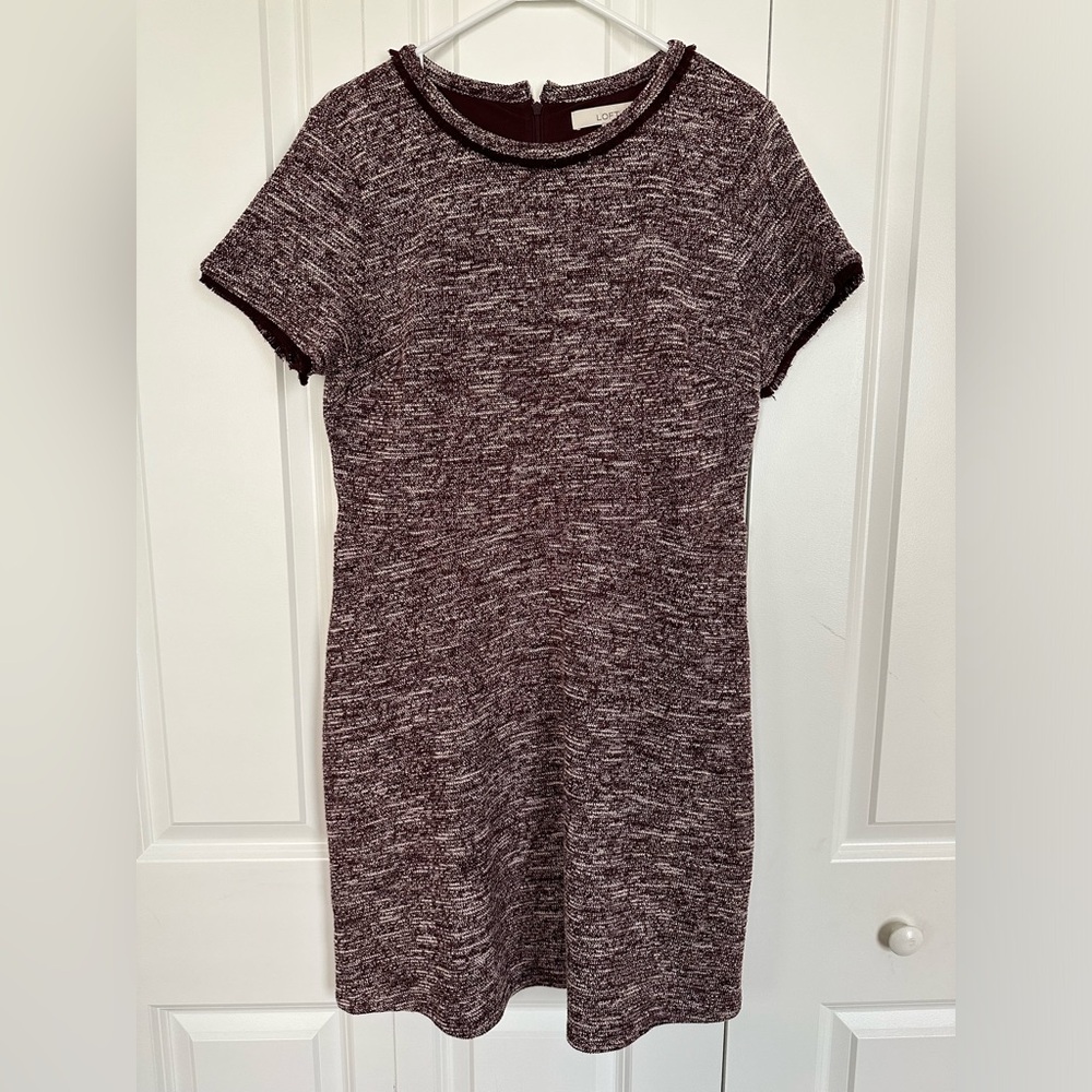 LOFT short sleeve tweed dress
